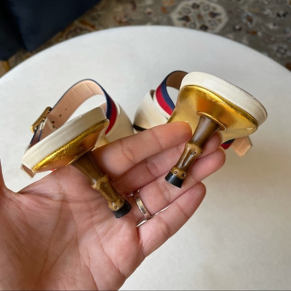 GUCCI Sylvie Web Bamboo Mules - Picture 10 of 11